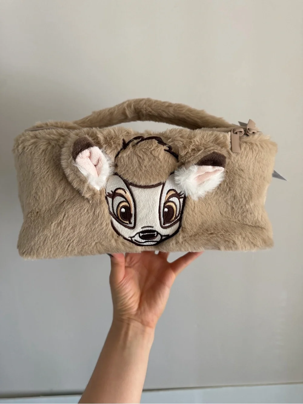 🆕 Disney Bambi Faux Fur Box Cosmetic Bag / Lunch Box
